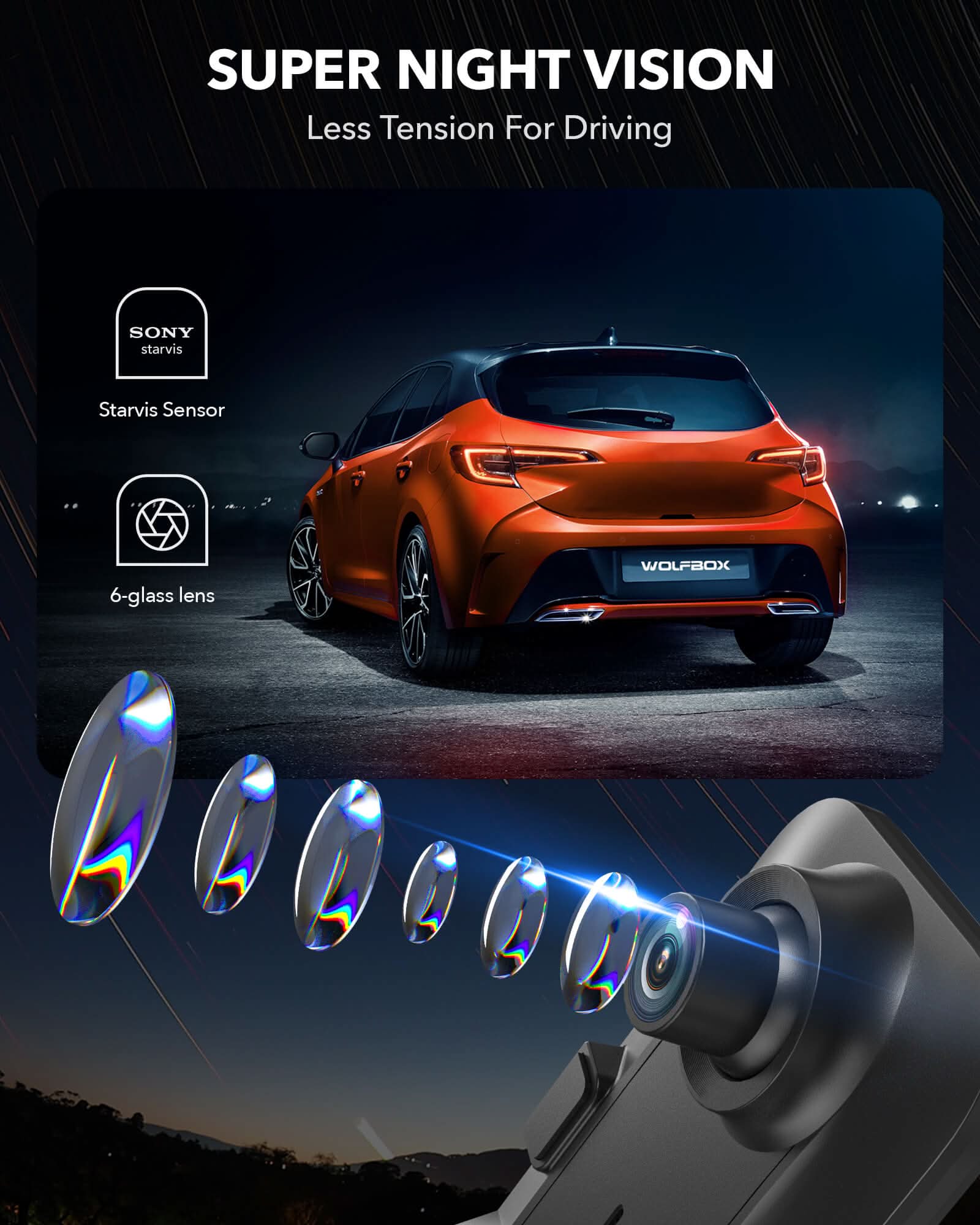 WOLFBOX G840H Rear View Mirror Dash Cam RHD - Image 5