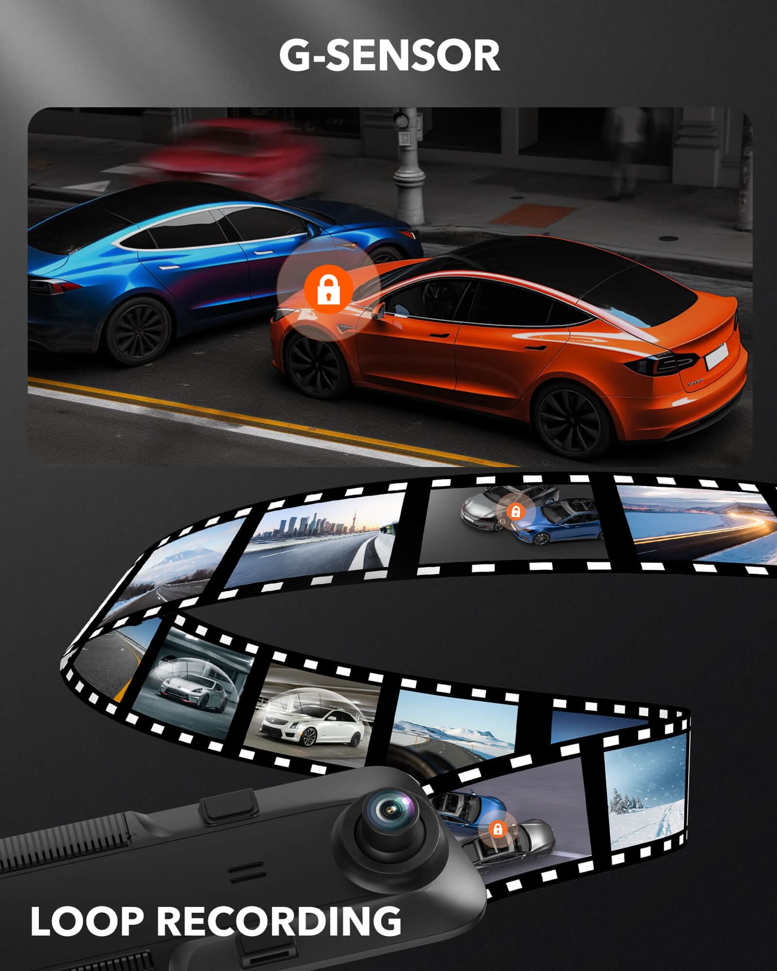 WOLFBOX G840H Rear View Mirror Dash Cam RHD - Image 9