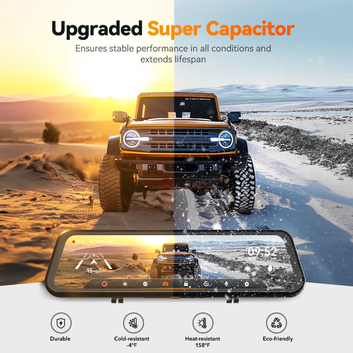 G900 TriPro 4K+2.5K+1080P 3 Channel Cabin Monitor Mirror Dash Cam RHD - Image 5