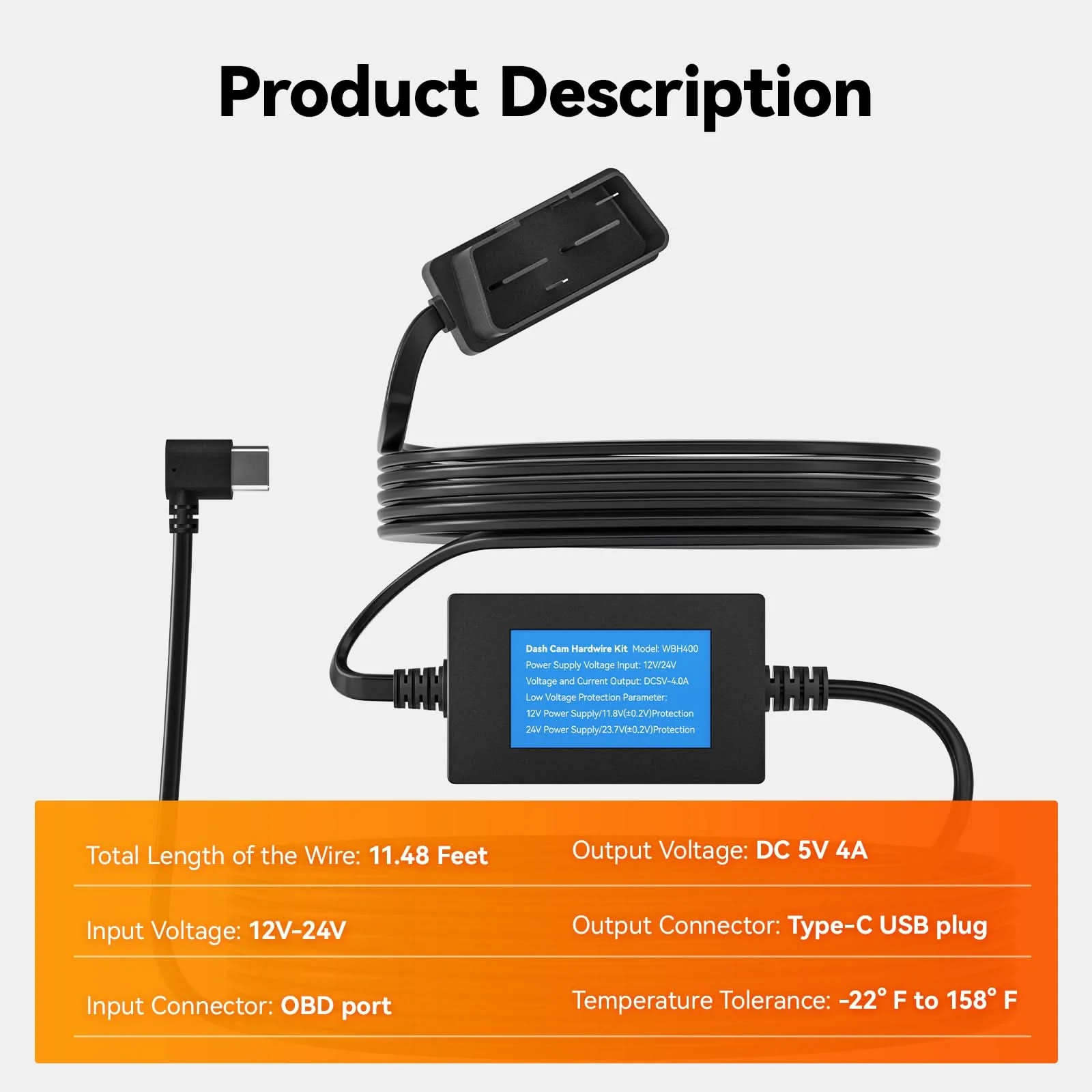 WOLFBOX Dashcam Multifunctional Hardwire Kit for G900Pro - Image 3