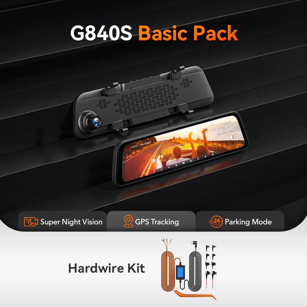 WOLFBOX G840S 12″ 4K Mirror Dash Cam 2160P Full HD Smart Rear View Camera Mirror Dash Cam RHD - Image 7