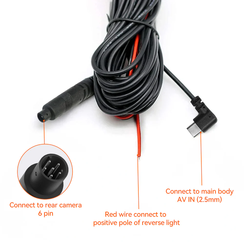 WOLFBOX 33/50 Feet Rear Camera Longer Replacement Cables for G900pro - Image 5